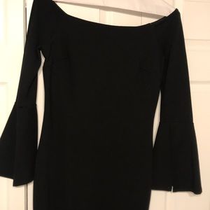 Black dress with flared sleeves